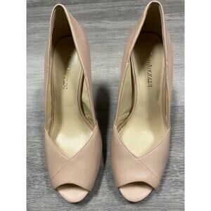 Enzo Angiolini Delsia leather peep-toe classic pumps pink Women’s Size 8M